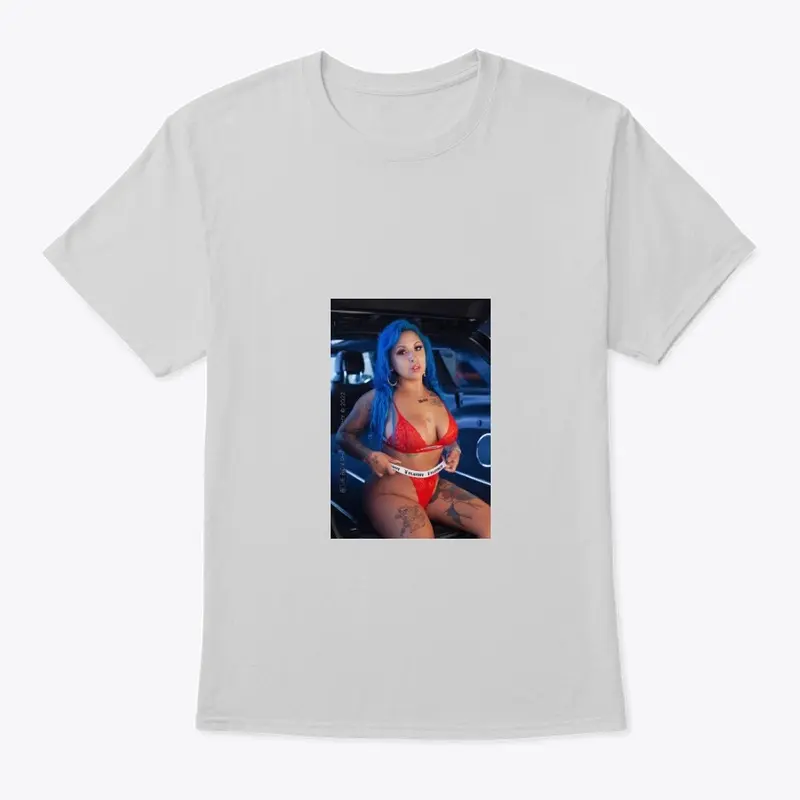 Spanish Barbiie modeling T-shirts